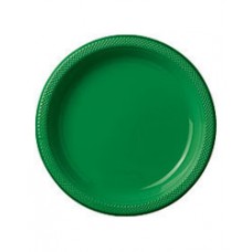 Festive Green Plastic Dinner Plate