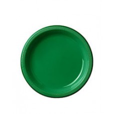 Festive Green Plastic Dessert Plate