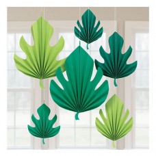Aloha Palm Leaf Shaped Fan Decorations