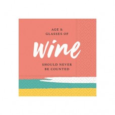 Funny Cocktail Napkins-Age & Glasses of Wine