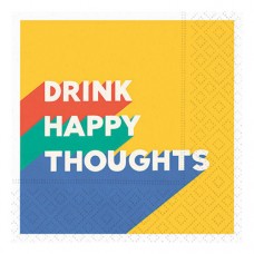 Funny Cocktail Napkins-Drink Happy Thoughts