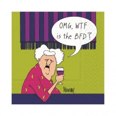 Funny Cocktail Napkins-OMG WTF BFD