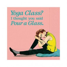 Funny Cocktail Napkins-Yoga Class Pour a Glass