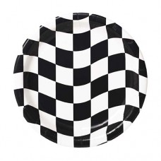 Checkered Flag 7 inch Dessert Plate