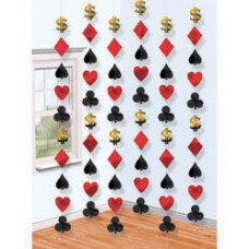 Casino Themed Card Suit Hanging String Decoration