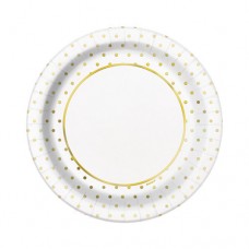 Elegant Gold Foil Dots Dinner Plates