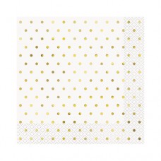 Elegant Gold Foil Dots Luncheon Napkins