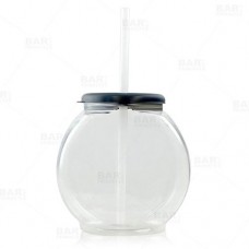 Fish Bowl Plastic 40oz with lid and straw