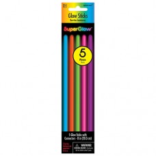 Super Glow Multicolored Glow Stick 8 inch 5 pack