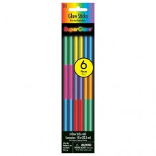 Super Glow Tricolor Glow Stick 8 inch 6 pack