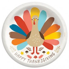 Happy Turkey Day 10" Round Plates
