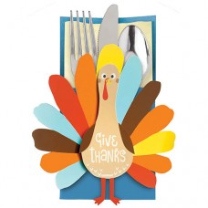 Thanksgiving Cutlery Holder Happy Turkey Day