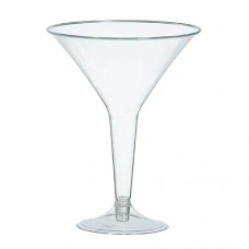 Martini Glasses Plastic 8 oz Clear 20 pack