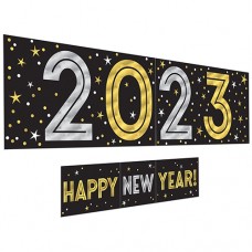 New Years 2023 Deco Kit Scene Setter Black, Gold, Silver