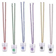 New Year's Bead with Shot Glass Assorted Colors