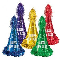 New Years Cone Hats Gem-Star Assorted Colors