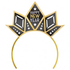 New Year's Tiara Foil Black, Gold, Silver