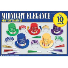 New Year's Eve Party Kit 10 People-Midnight Elegance Multicolor