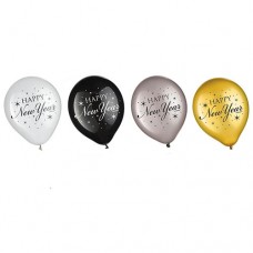New Years 12" Latex Balloons 15 pack