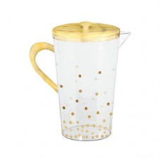 Pitcher Plastic with Metallic Gold Dots 60 oz