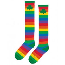 Rainbow Shamrock Knee Socks