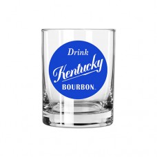 Drink Kentucky Bourbon Rocks Glass Blue