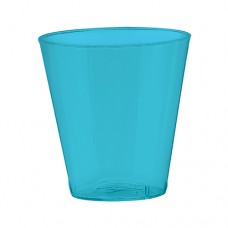 Shot Glass Plastic 2 oz Caribbean Blue 100 pack