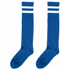Blue Knee High Striped Socks