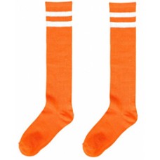 Orange Knee High Striped Socks