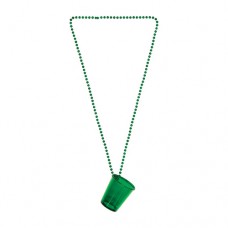 St Patrick's Day Bead Necklace with Shot Glass