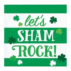 St Patrick's Day Let's Sham Rock Beverage Napkin