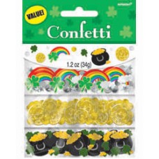 St Patrick's Decoration - Confetti Rainbows, Pot 'O Gold and Gold Coins
