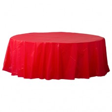 Apple Red Plastic Round Table Cover