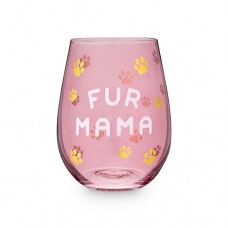 Blush Fur Mama Wine Glass
