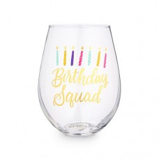 Blush Birthday Squad Wine Glass
