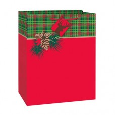 Christmas Large Gift Bag Red and Green Tartan