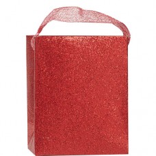 Christmas Gift Bag-Mini Red Glitter