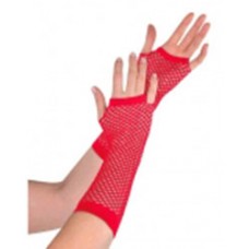 Red Fishnet Gloves