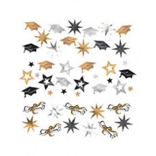 Black, Gold, and Silver Graduation Confetti