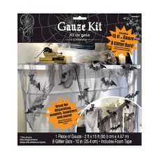 Halloween Gauze With Bats Decoration Kit