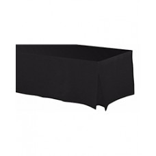 Black Flannel-Backed Vinyl Fitted Table Cover