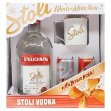Stolichnaya Vodka 80 Proof 1.75 L Gift Set